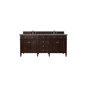 Brittany 72" Double Vanity in Burnished Mahogany with Cala Blue Quartz Top