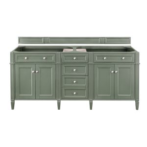 Brittany 72" Double Vanity Cabinet in Smokey Celadon