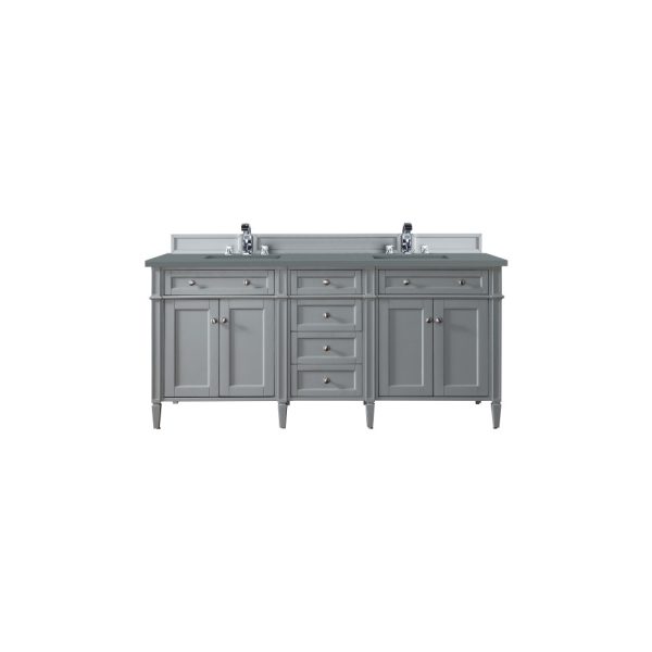 Brittany 72" Double Vanity in Urban Gray with Cala Blue Quartz Top