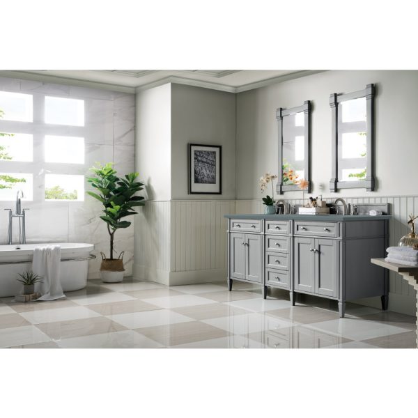 Brittany 72" Double Vanity in Urban Gray with Cala Blue Quartz Top