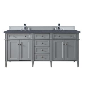 Brittany 72" Double Vanity in Urban Gray with Charcoal Soapstone Quartz Top