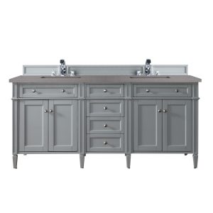 Brittany 72" Double Vanity in Urban Gray with Grey Expo Quartz Top