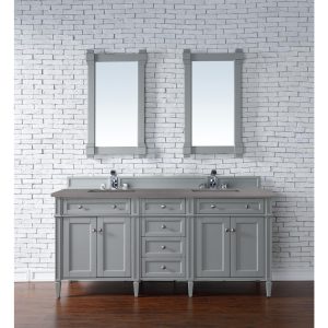 Brittany 72" Double Vanity in Urban Gray with Grey Expo Quartz Top