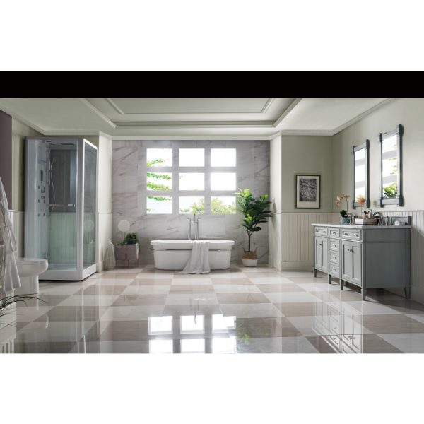 Brittany 72" Double Vanity in Urban Gray with Carrara Marble Top