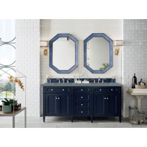 Brittany 72" Double Vanity in Victory Blue with Cala Blue Quartz Top