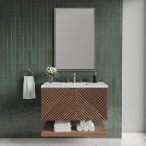 Marcello 36" Single Vanity in Chestnut with Etehreal Noctis Top