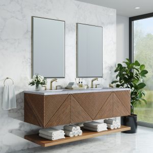 Marcello 72" Single Vanity in Chestnut with Carrara Marble Top