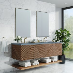 Marcello 72" Single Vanity in Chestnut with Cala Blue Top