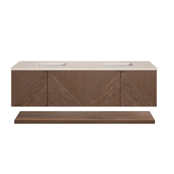 Marcello 72" Single Vanity in Chestnut with Eternal Marfil Top