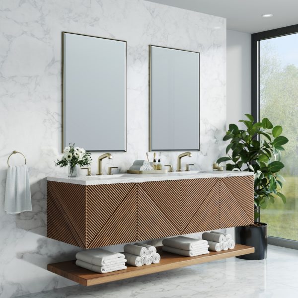 Marcello 72" Single Vanity in Chestnut with Ethereal Noctis Top