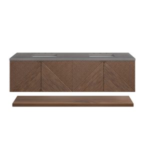 Marcello 72" Single Vanity in Chestnut with Grey Expo Top