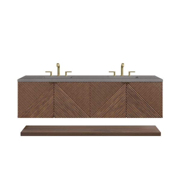 Marcello 72" Single Vanity in Chestnut with Grey Expo Top