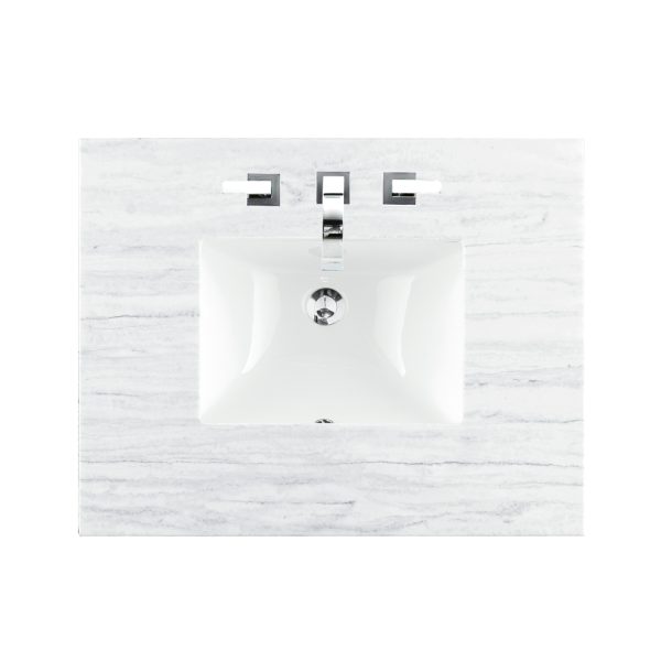 Bristol 30" Single Vanity in Saddle Brown with Arctic Fall Solid Surface Top