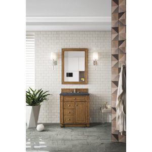 Bristol 30" Single Vanity in Saddle Brown with Charcoal Soapstone Quartz Top