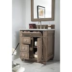 Bristol 30" Single Vanity in Whitewashed Walnut with Eternal Jasmine Pearl Quartz Top