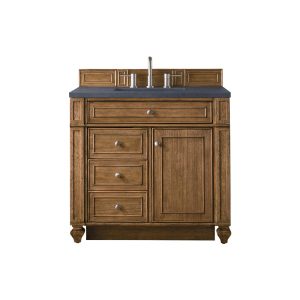 Bristol 36" Single Vanity in Saddle Brown with Charcoal Soapstone Quartz Top