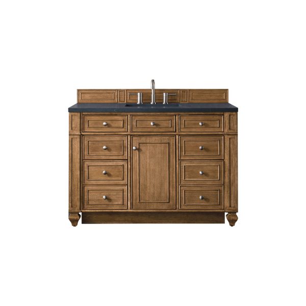 Bristol 48" Single Vanity in Saddle Brown with Charcoal Soapstone Quartz Top