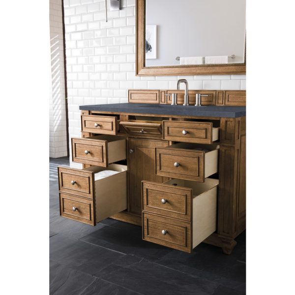 Bristol 48" Single Vanity in Saddle Brown with Charcoal Soapstone Quartz Top