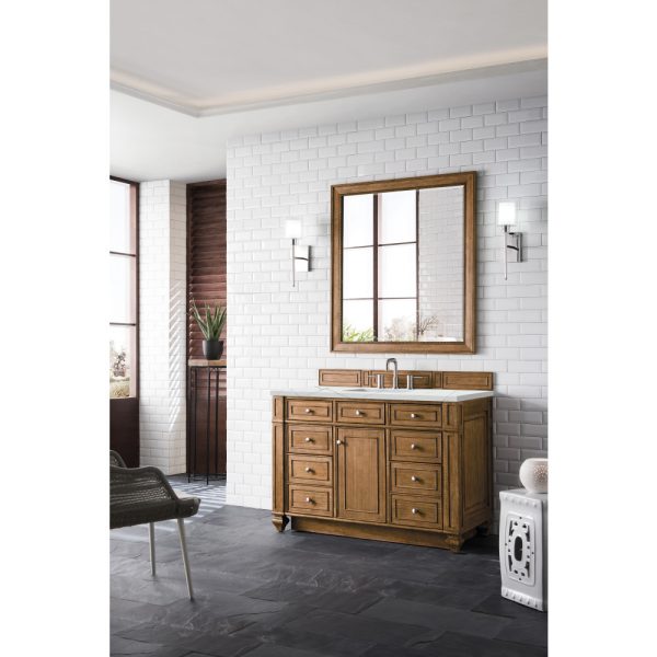 Bristol 48" Single Vanity in Saddle Brown with Ethereal Noctis Quartz Top