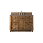 Bristol 48" Single Vanity in Saddle Brown with Grey Expo Quartz Top