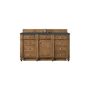 Bristol 60" Single Vanity in Saddle Brown with Charcoal Soapstone Quartz Top