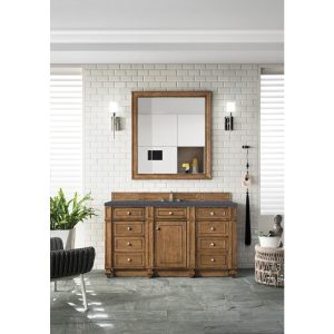 Bristol 60" Single Vanity in Saddle Brown with Charcoal Soapstone Quartz Top