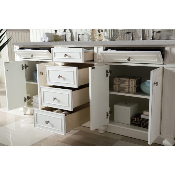 Bristol 72" Double Vanity in Bright White with Eternal Serena Quartz Top