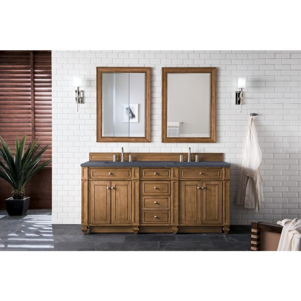 Bristol 72" Double Vanity in Saddle Brown with Charcoal Soapstone Quartz Top