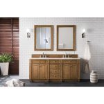 Bristol 72" Double Vanity in Saddle Brown with Eternal Marfil Quartz Top