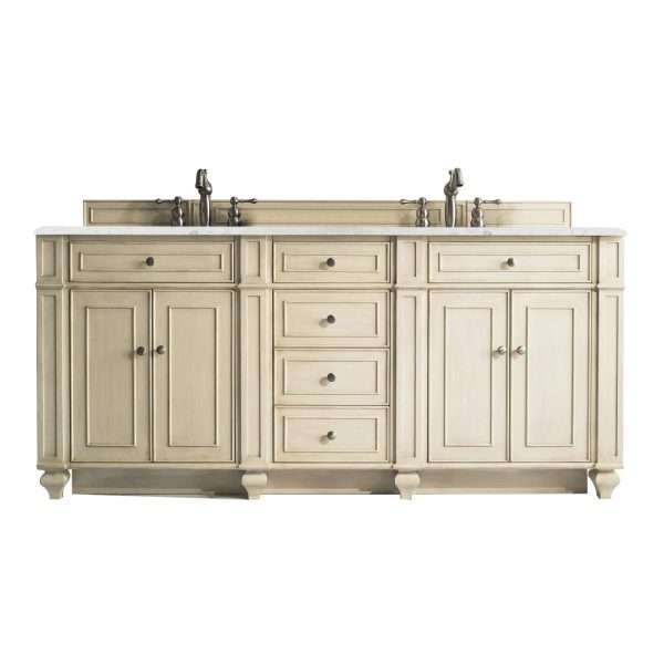 Bristol 72" Double Vanity in Vintage Vanilla with Eternal Jasmine Pearl Quartz Top