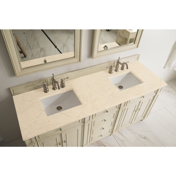 Bristol 72" Double Vanity in Vintage Vanilla with Eternal Marfil Quartz Top