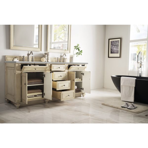 Bristol 72" Double Vanity in Vintage Vanilla with Eternal Serena Quartz Top