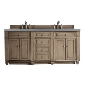 Bristol 72" Double Vanity in Whitewashed Walnut with Grey Expo Quartz Top