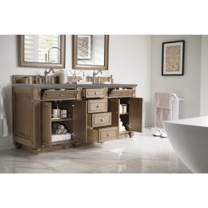 Bristol 72" Double Vanity in Whitewashed Walnut with Grey Expo Quartz Top