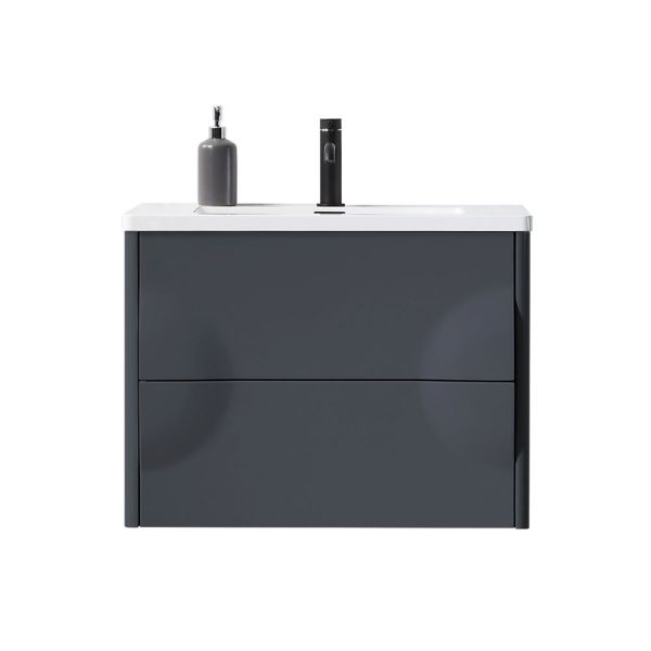 Advento 30 inch Dark Gray Wall Mount Bathroom Vanity