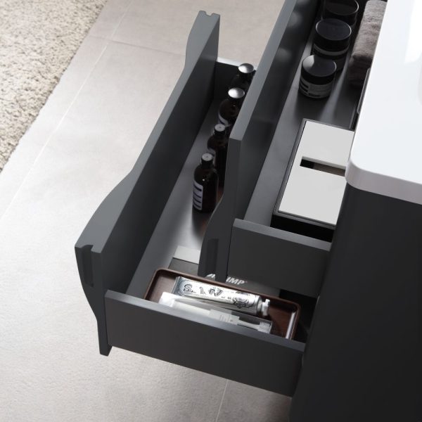 Advento 30 inch Dark Gray Wall Mount Bathroom Vanity