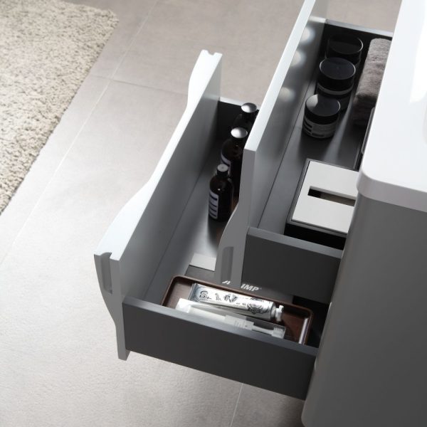 Advento 24 inch Light Gray Wall Mount Bathroom Vanity