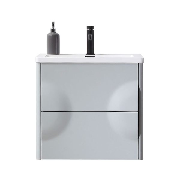 Advento 24 inch Light Gray Wall Mount Bathroom Vanity
