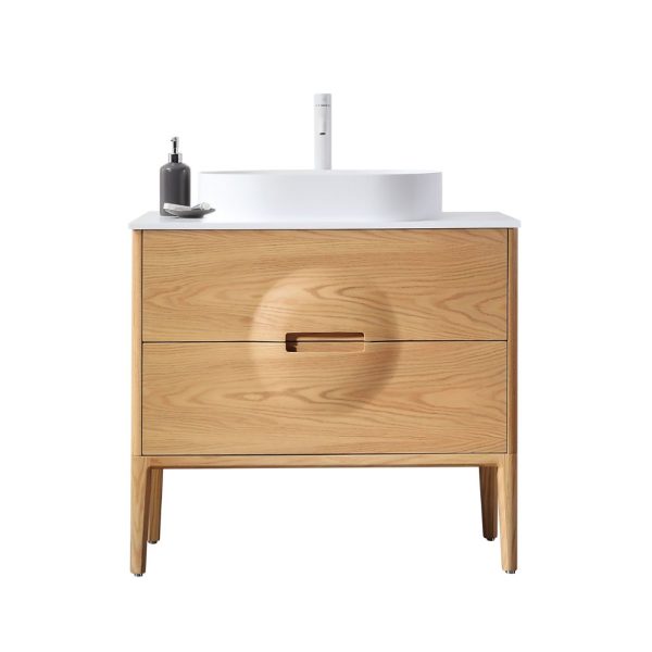 Advento 36 inch Whitewash Oak Freestanding Bathroom Vanity