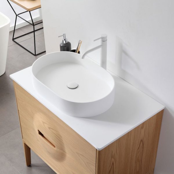 Advento 36 inch Whitewash Oak Freestanding Bathroom Vanity