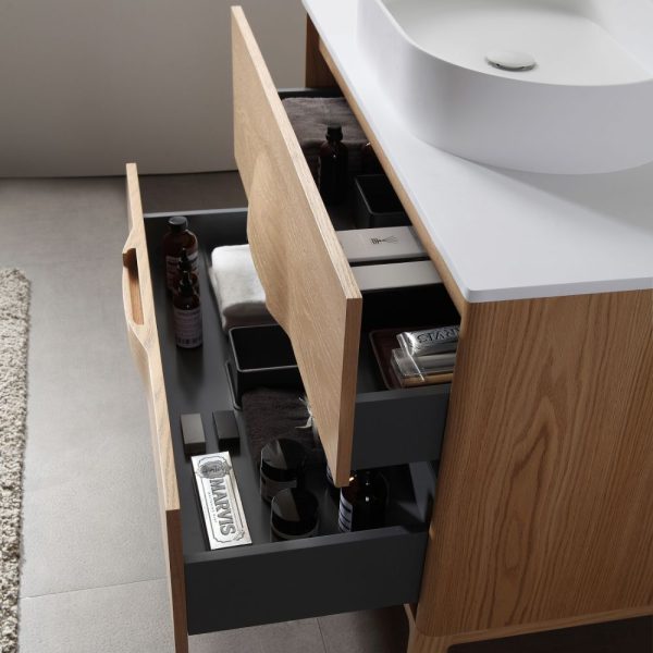 Advento 36 inch Whitewash Oak Freestanding Bathroom Vanity