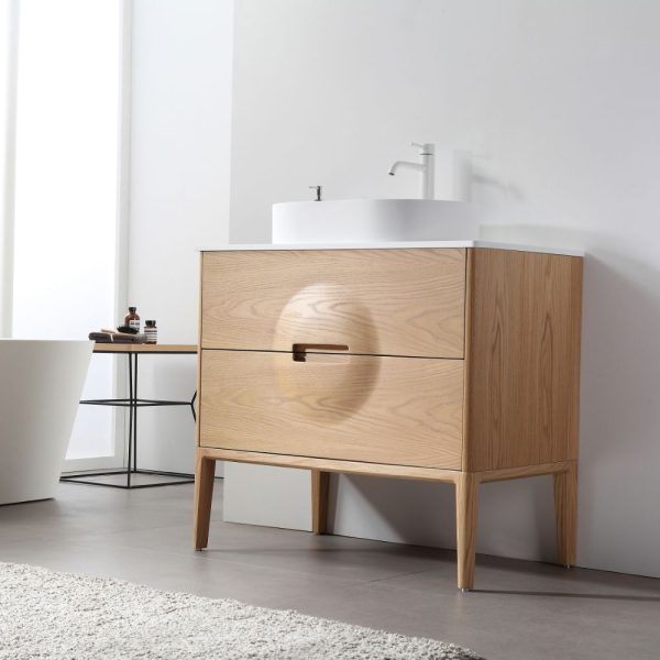 Advento 36 inch Whitewash Oak Freestanding Bathroom Vanity