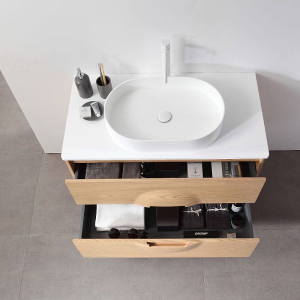 Advento 36 inch Whitewash Oak Freestanding Bathroom Vanity