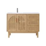 Nara 48" Pecan Oak Freestanding Bathroom Vanity