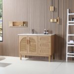 Nara 48" Pecan Oak Freestanding Bathroom Vanity