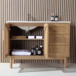 Nara 48" Pecan Oak Freestanding Bathroom Vanity