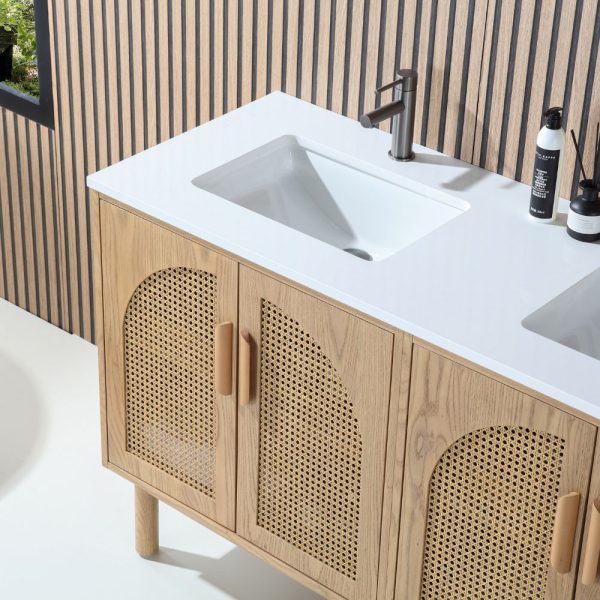 Nara 60" Pecan Oak Freestanding Bathroom Vanity