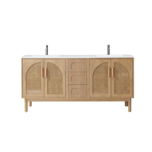 Harmony 72" Pecan Oak Freestanding Bathroom Vanity