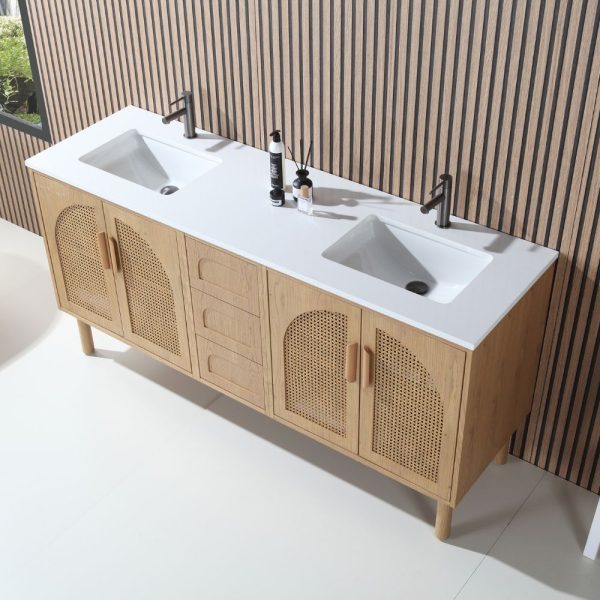 Harmony 72" Pecan Oak Freestanding Bathroom Vanity
