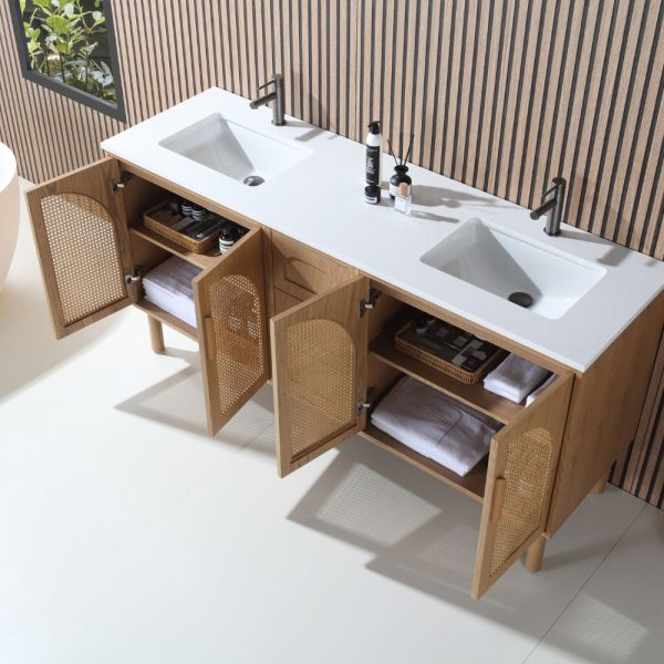 Harmony 72" Pecan Oak Freestanding Bathroom Vanity